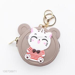 Wholesale Cute Animal Cat Shape Mini Wallet Pouch Girls Clutch Bags Silicone Coin Purse