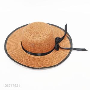 New ladies fashion summer straw sun hat wide brim straw hat