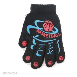 Hot selling fashion men winter full finger cotton gloves with dots