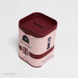 Low price custom printed iron money box piggy bank