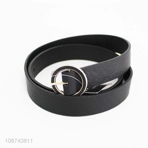 High sales women black pu leather belt with custom logo