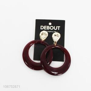 Fashion Simple Style Jewelry Circle Earring Resin Stud Earring