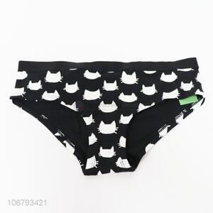 Wholesale Cute Cat Printed Ladies <em>Underpants</em> Breathable Briefs