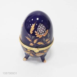 Cheap and good quality ceramic egg shaped jewelry box