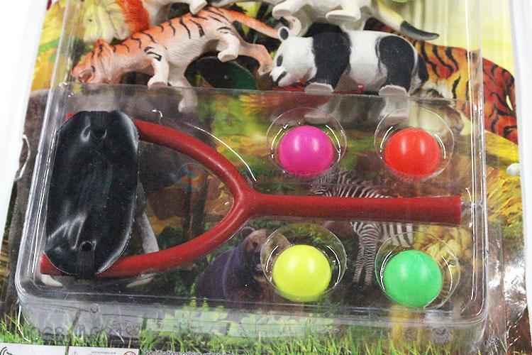 New Design Plastic Slingshot Animal Model Toy Set