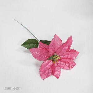 China OEM decorative pink Christmas flower artificial flower