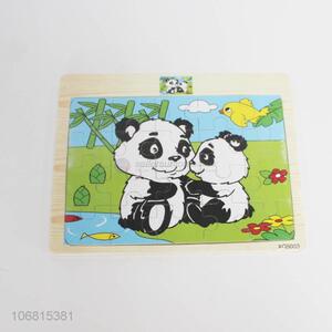 New kids educational toys panda pattern wooden jigsaw puzzle