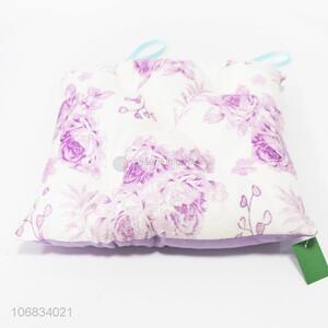 Hot sale square flower printed chair seat cushion with tie