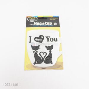 Wholesale price cute cartoon cat pvc sticker for kids