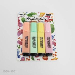 Wholesale school stationery 4 colors plastic highlighters