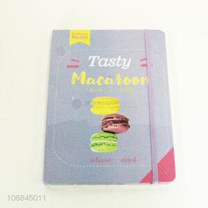 Low price fresh macaron printed paper notebook for school
