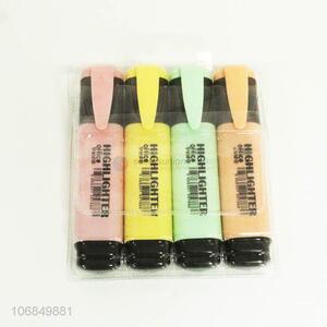 Wholesale price school stationery 4 colors plastic highlighters