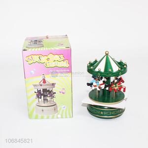 Wholesale Christmas ornaments wooden merry-go-round music box