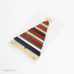 China factory colorful wooden rotating striped Christmas tree