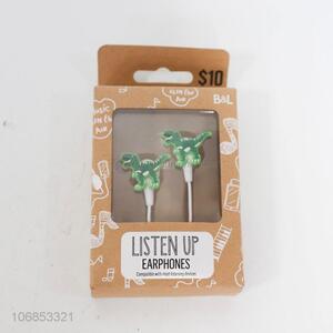 Wholesale cute cartoon dinosaur design in-ear earphones