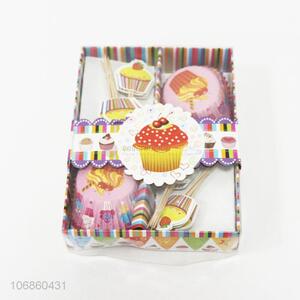 Good Factory Price Paper Cake Cups and Cake Sticks Sets