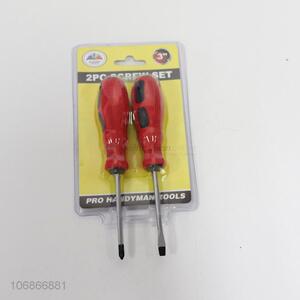 Excellent quality 2pcs 3 inch rubber handle screwdriver set