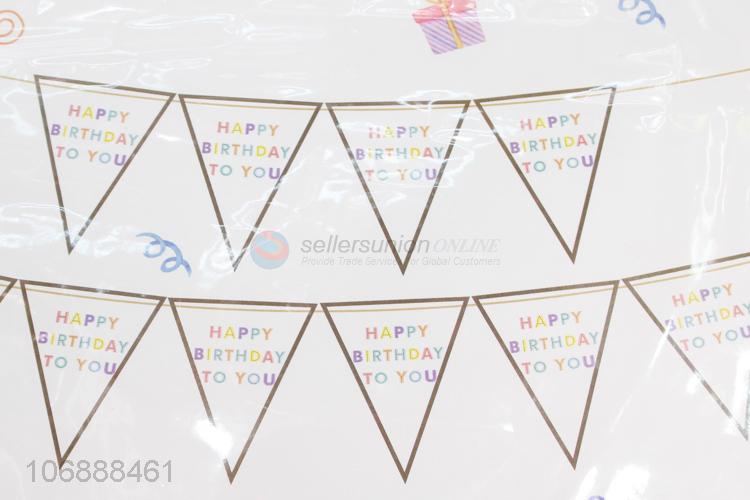 Hot sale birthday party decoration hanging triangle paper flags