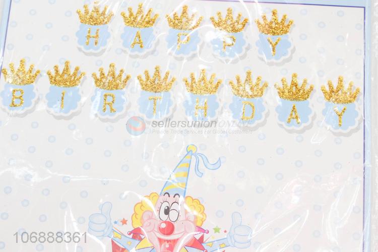 Wholesale custom happy birthday paper banner flags for decoration