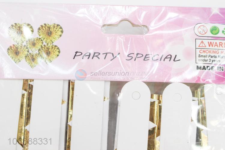 Best selling party decoration hanging gold heart shape paper fans