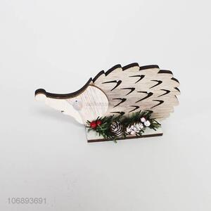 Wholesale creative Christmas decoration wooden hedgehog wooden crafts