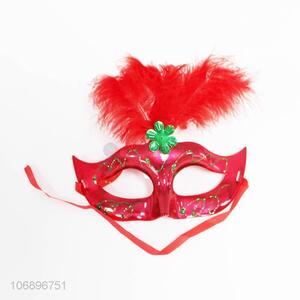 New products colorful plastic masquerade mask with feather