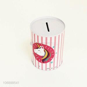Hot selling cartoon unicorn printed <em>money</em> <em>box</em> tin cans