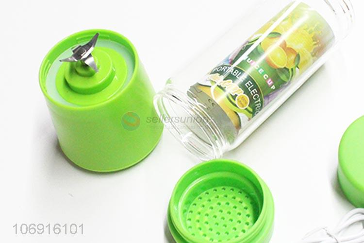 Competitive price portable double-click type electric juicer cup usb blender with 4pcs blades