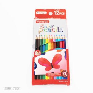 Contracted Design 12 Color Natural Wooden Coloured Pencils Set