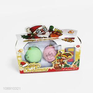 Hot selling 2pcs colored drawing DIY Christmas ball for kids