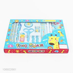 Suitable price kids cartoon stationery set pencil scissor set