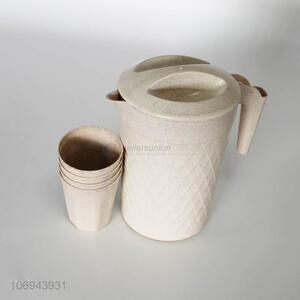 Fashion Design Plastic Cold Water Jug With 4 Cups