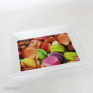 New Style Cake Pattern Household Rectangle Plastic Plate