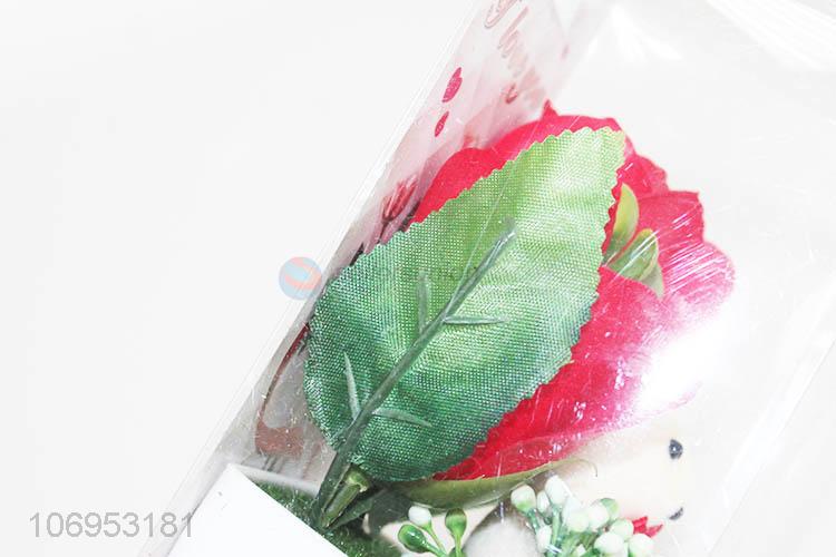 情人节-塑料花+泡沫熊
