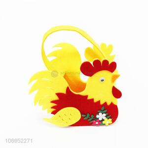 Good sale Easter cock shape felt basket gifts basket