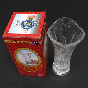 Low price home decoration clear glass vase for flower arrangements