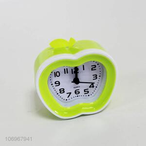 Promotional apple shape battery powered quartz alarm clock