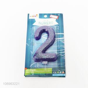 Factory sell cake decoration birthday candle number 2 candle