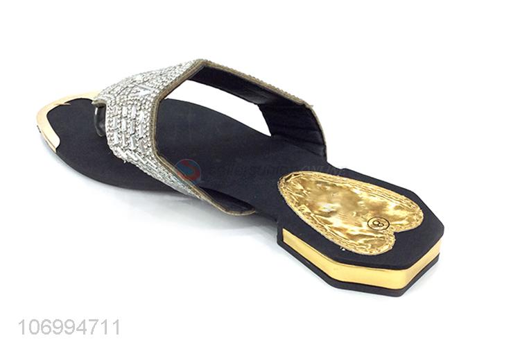 Hot products exquisite clear rhinestones thong slippers for women