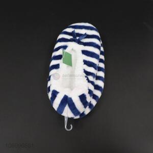 Wholesale fashion striped coral fleece floor shoes plush shoes