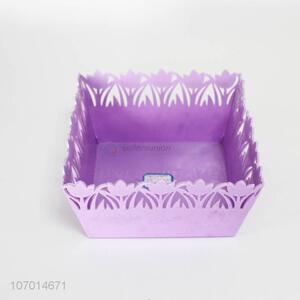 Promotional fancy design square plastic storage basket fruit basket