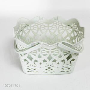 Fashion design plastic storage basket vegetable basket with handles