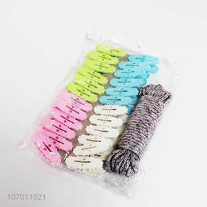 Good sale 24pcs colorful plastic clothes pegs and clothe line