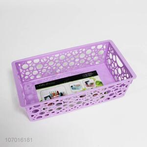 Wholesale portable multifunction hollow design plastic storage basket