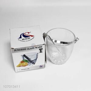 Factory price small size glass ice bucket for cocktail