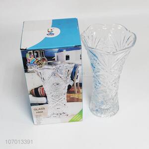 Wholesale fashion delicate clear glass vase for home decoration