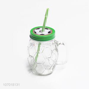 High Quality Glass Water Cup Juice Glass With Straw