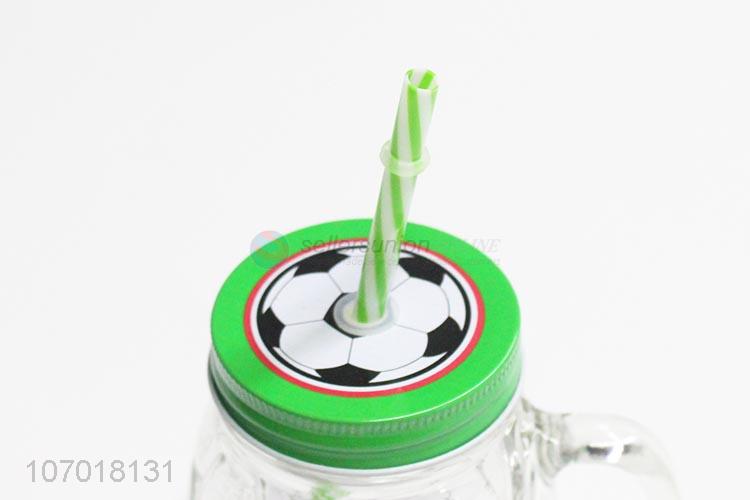 High Quality Glass Water Cup Juice Glass With Straw