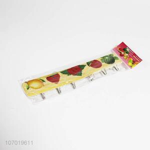 High Sales Household Fruits Pattern 6 Heads Self Adhesive Hooks