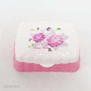 Wholesale fine flower printed plastic drain soap box